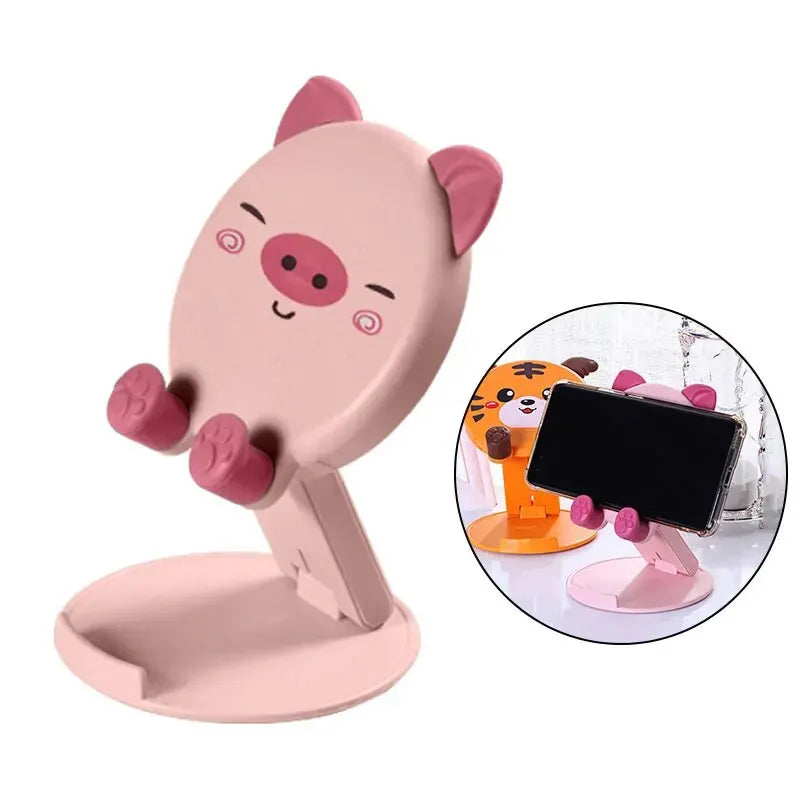 1PC New Cartoon Cute Phone Stand Folding Small Portable Multi Functional Adjustable Universal Tablet Stand Lazy God Tool