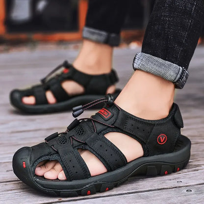 Genuine Leather Men Sandals Summer Men's Shoes Outdoor Water Shoes Leather Sandals For Men