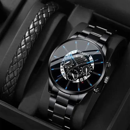 Fashion Mens Stainless Steel Watches Luxury Quartz Wristwatch Calendar Luminous Clock Men Business Casual Watch Reloj Hombre