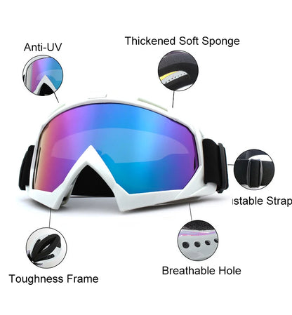 Skiing Goggles Windproof Cycling Motorcycle Goggles Winter Anti-Fog Snowboard Ski Glasses Ski Mask Tactical Goggle Sunglasses