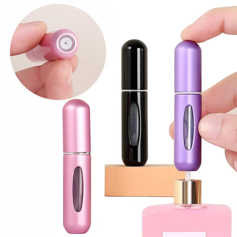 5ml/8ml Perfume Refill Bottle Rechargeable Perfume Dispenser Mini Refillable Spray Jar Pump Empty Cosmetic Atomizer for Travel