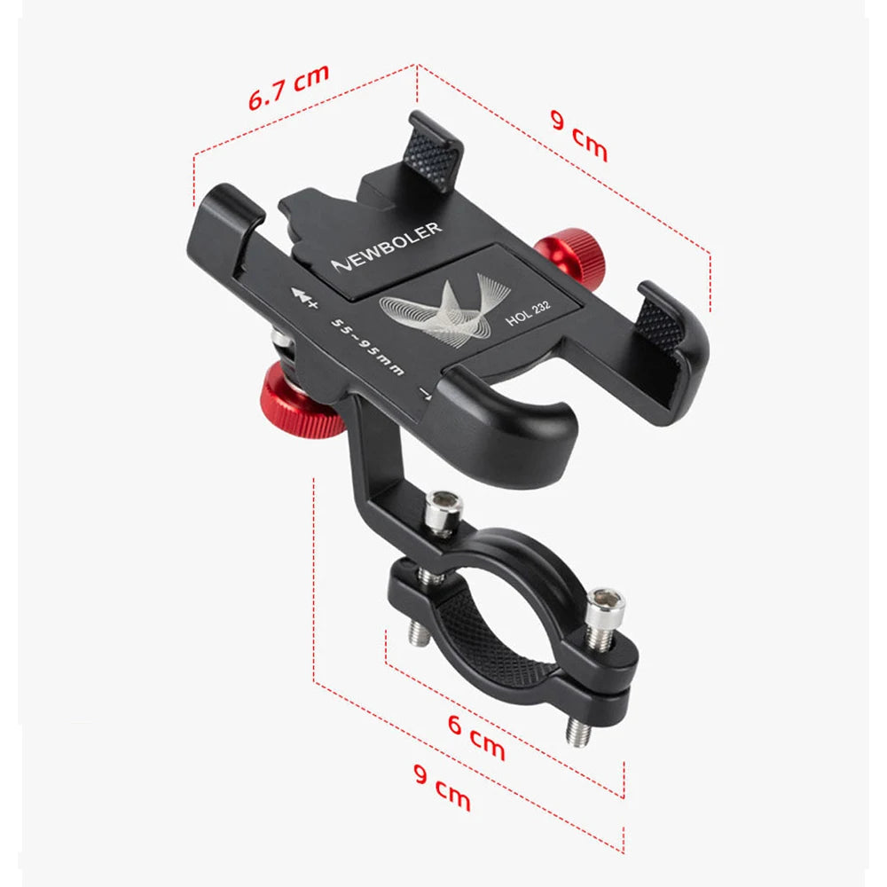 NEWBOLER MTB Phone Mount Stand Bicycle Holder 360° Rotatable Aluminum Adjustable Bike Phone Holder Non-slip Cycling Bracke