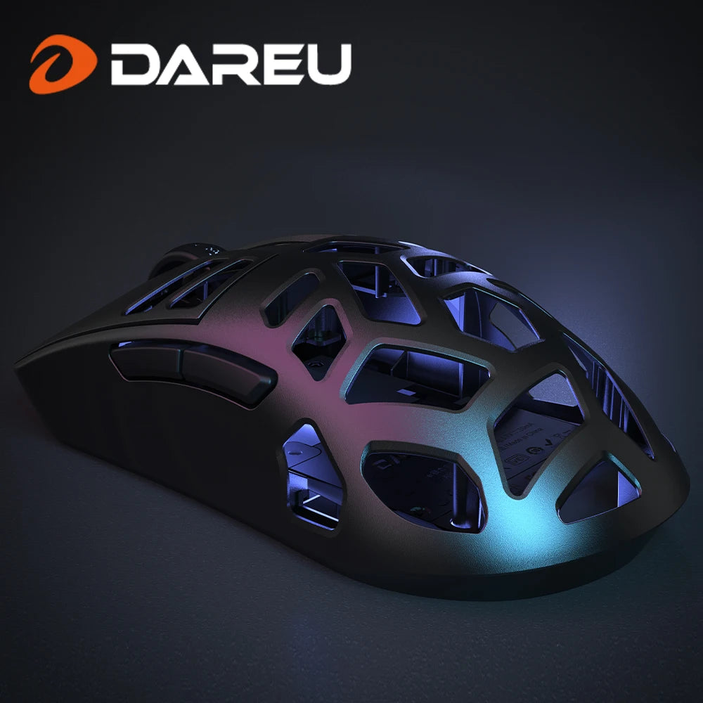 DAREU Al-mg Tri-mode 4Khz PBT Wireless Gaming Mouse Quick Charge PAW3395 26000 DPI Lightweight for PC Gamer