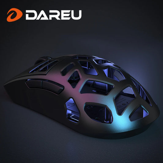 DAREU Al-mg Tri-mode 4Khz PBT Wireless Gaming Mouse Quick Charge PAW3395 26000 DPI Lightweight for PC Gamer