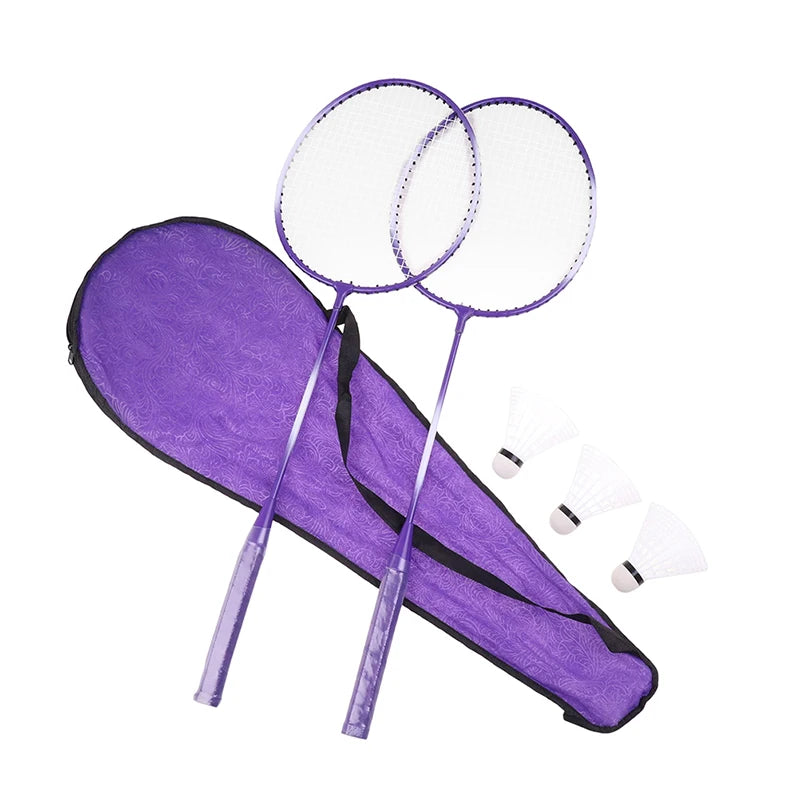 Professional Badminton Rackets Shuttlecocks and Carrying Bag Set Double Badminton Racquet Set Indoor Outdoor Speed Sports