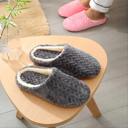 Unisex Fluffy Home Slippers Soft Lightweight Anti Slip Comfortable Indoor Slides for Autumn Winter