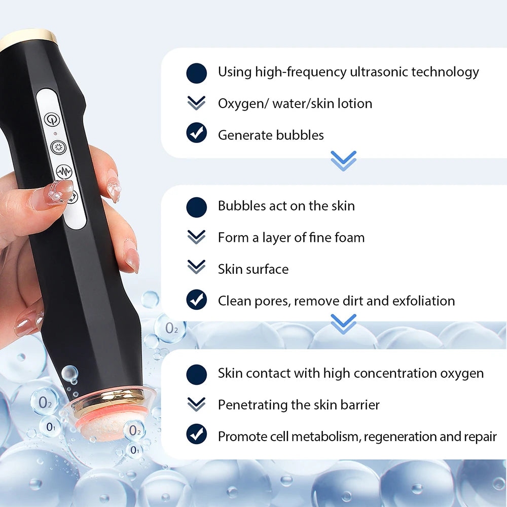 Oxygen Bubble Pen CO2 Oxygen Portable Facial Machine CO2 Gel Facial Skin Care Device Facial SPA CO2 Bubble Oxygen Beauty Machine