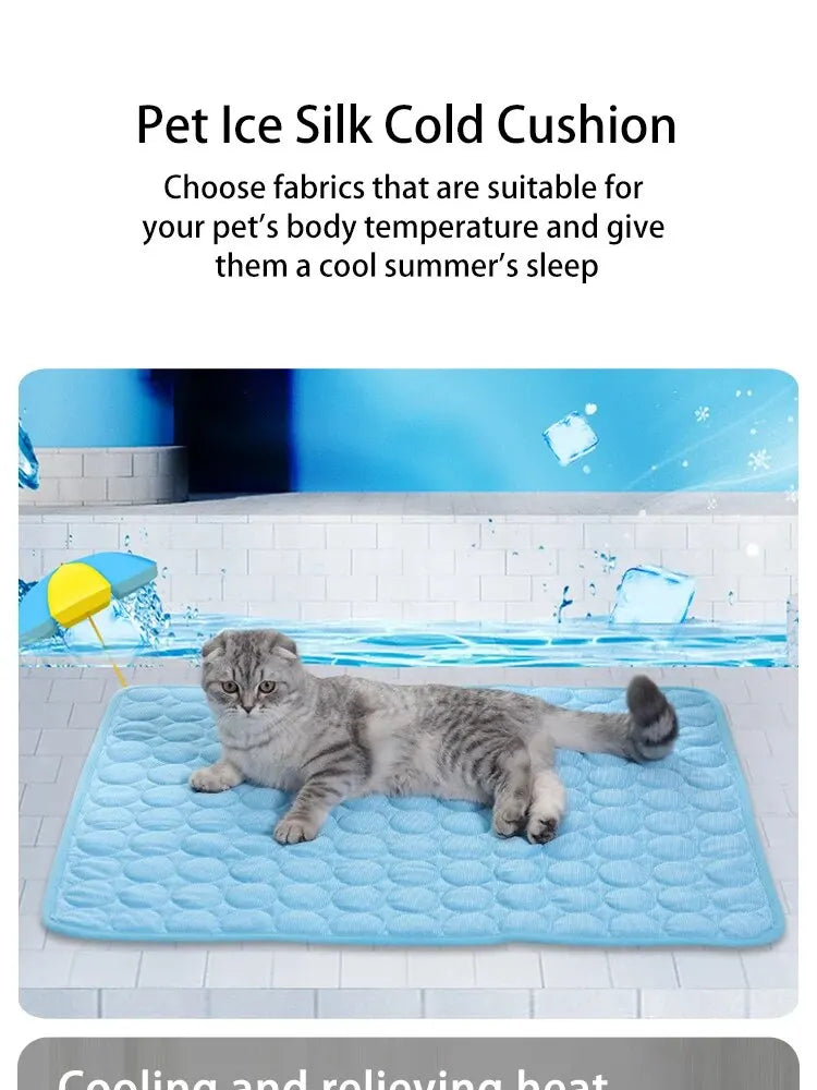 Pet Ice Mats Summer Cat Dog Sofa Nest Bed Cooling Sleeping Pad for Small Dogs Pets Durable Sofa Cooling Pad Blanket