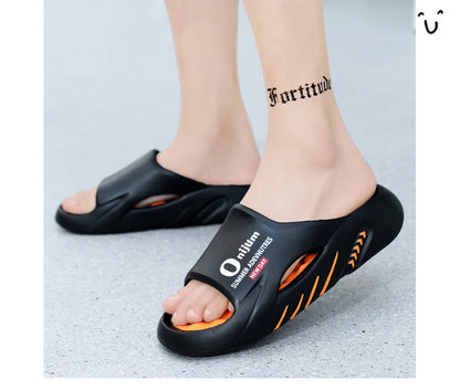 2024 New Men Massage Slippers Slides Indoor Outdoor Sandals Beach Casual Shoes Comfortable Sole Men's Slippers Big Size 38-47