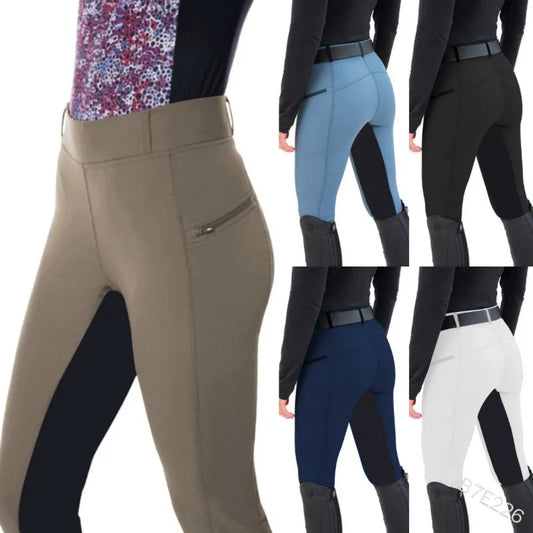 Women's leggings Elastic pants Fashion casual zipper leggings equestrian pants Horse Riding