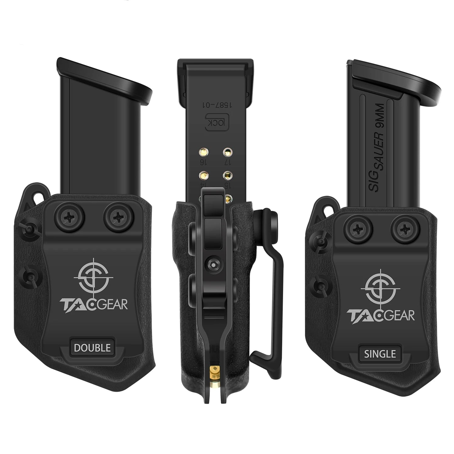 IWB OWB Magazine Pouch Holster Mag Carrier for Glock S&W SIG H&K IWI Taurus hellcat FN CZ Walther 2011 9mm .40 Pistol Airsoft