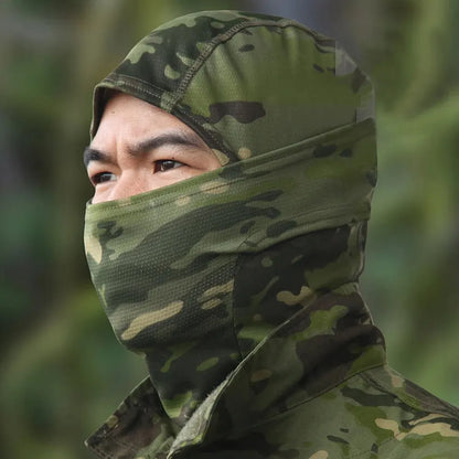 Camouflage Outdoor Riding Mask Outdoor Sun Protection Single Hole Quick Dry Mesh Mask