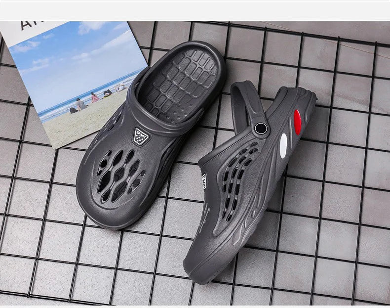 Summer Men Sandals Light EVA Men's Casual Shoes Hole Shoes Clogs Lovers Home Garden Outdoor Male Beach Flat Slippers Big Size 49