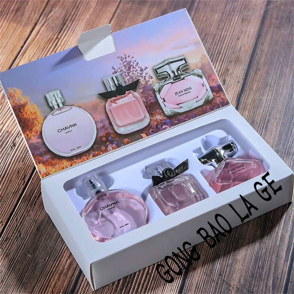 Brand 90ml Gift Box 3PCS Set Women Perfume Spray Exudes Feminine Charm Lasting Fragrance Floral Scent pheromone Eau De Parfum