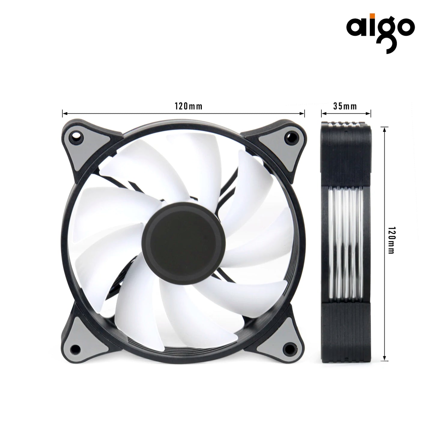 Aigo AR12PRO Computer Case fan ventoinha PC 120mm rgb fan 4pin PWM CPU Cooling fan 3pin5v Unlimited space argb 12cm ventilador