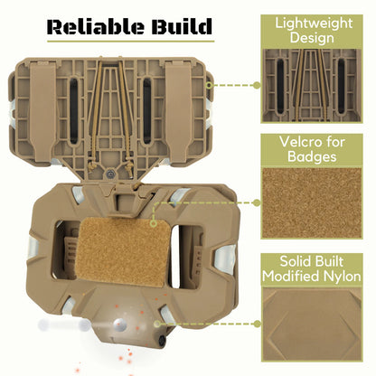 Airsoft Plate Carrier Molle Phone Carrier Outdoor Navigation Board, Quick Access Foldable Holder Vest Chest Rig Mount