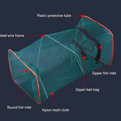 1pc Collapsible Cast Net Fish Cage for Crab, Shrimp, and Crayfish - Perfect Fishing Tackle for Outdoor Enthusiasts