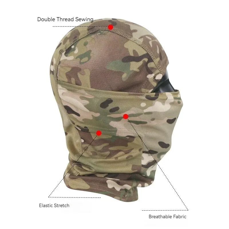 Camouflage Outdoor Riding Mask Outdoor Sun Protection Single Hole Quick Dry Mesh Mask