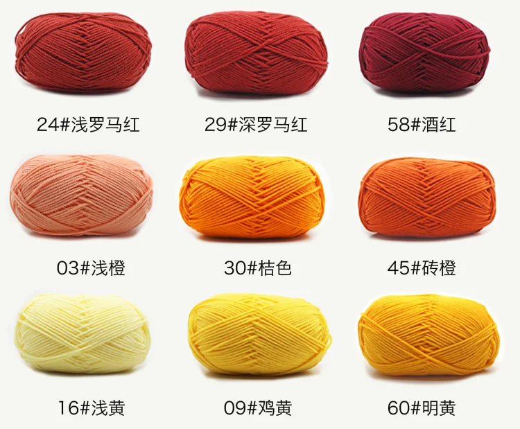 50g/Set 4ply Milk Cotton Knitting Wool Yarn Needlework Dyed Lanas For Crochet Craft Sweater Hat Dolls At Low Price