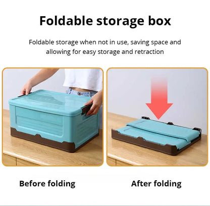 1pc Foldable Storage Box Wardrobe Storage Box Large Capacity For Toy Clothes Snacks Books Shoes Plastic Box For Car Household