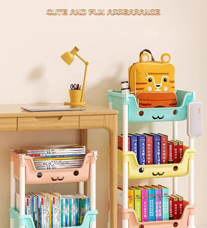 Toy Storage Trolley Bookshelf Snack Rack For Children Storage Organizer Bathroom Accessories Closet Organizer Kitchen Storage