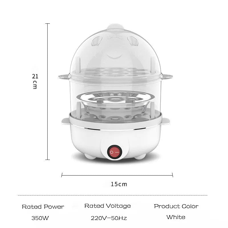 220V Multifunctional Electric Egg Boiler Double Layers Egg Cooker Mini Steamer Poacher Kitchen Cooking Breakfast Machine