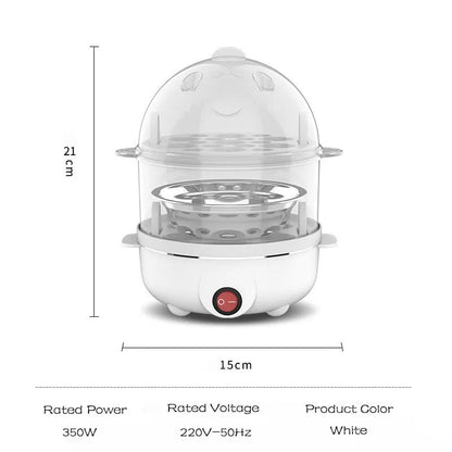 220V Multifunctional Electric Egg Boiler Double Layers Egg Cooker Mini Steamer Poacher Kitchen Cooking Breakfast Machine