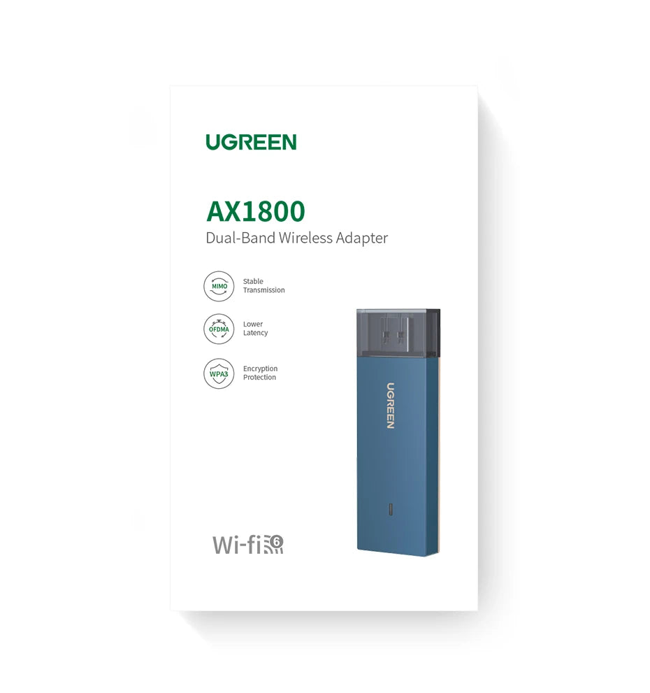 UGREEN WiFi Adapter AC650 AX1800 WiFi6/5 5G&2.4G USB WiFi Card Dongle for Desktop Laptop Wifi Antenna USB Ethernet Network Card