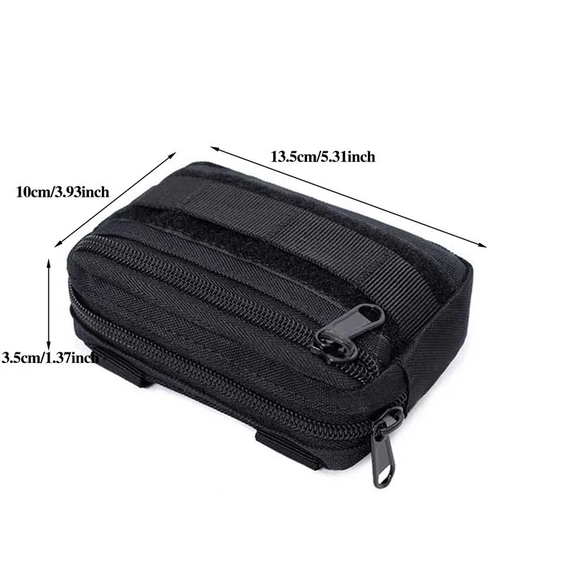 Double Layer EDC Pack Men Tactical Molle Waist Belt Oxford Hip Pouch Fanny Pack Camping Hunting Accessories Utility Bag