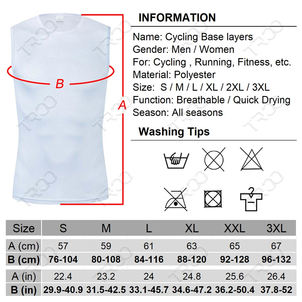 Cycling Base Layer Reflective Underwear White Cycling Jersey Sport Vest Men Undershirt Quick Dry Elastici Vest Road Bike Jersey