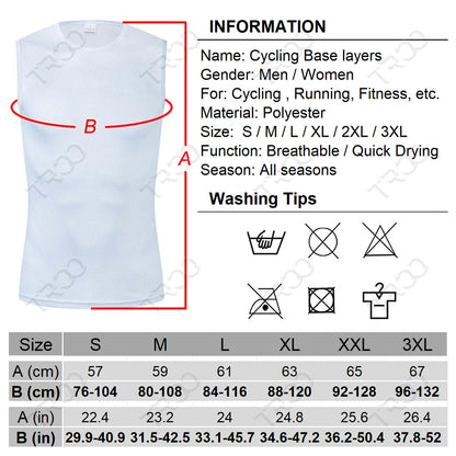 Cycling Base Layer Reflective Underwear White Cycling Jersey Sport Vest Men Undershirt Quick Dry Elastici Vest Road Bike Jersey