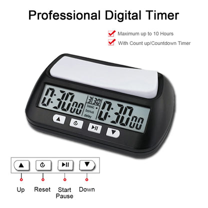 3-in-1 Multipurpose Portable Professional Chess Clock Digital Chess Timer Game Timer