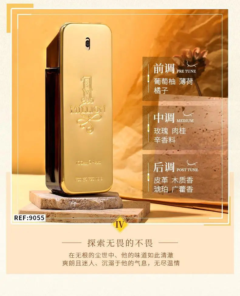 2024 New Soft Golden Millionaire Men'S Seductive Leather Notes Best Christmas Gifts for Men and Women 100ml