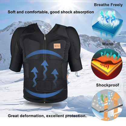 BenKen Ultralight Protective Gear Outdoor Skiing Anti-Collision Anti-Collision Armor Spine Back Protector Sports Shirts Black