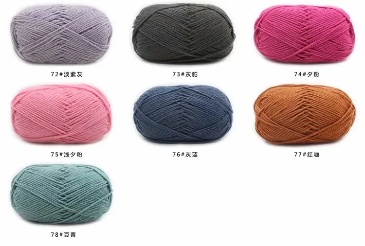 50g/Set 4ply Milk Cotton Knitting Wool Yarn Needlework Dyed Lanas For Crochet Craft Sweater Hat Dolls At Low Price