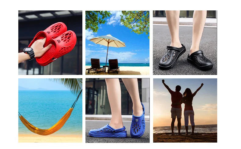 Summer Men Sandals Light EVA Men's Casual Shoes Hole Shoes Clogs Lovers Home Garden Outdoor Male Beach Flat Slippers Big Size 49