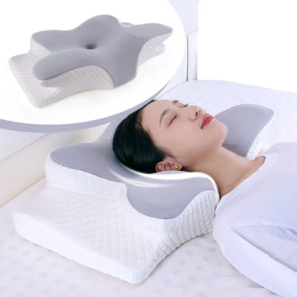 Memory Foam Pillows Butterfly Shaped Relaxing Cervical Slow Rebound Neck Pillow Pain Relief Sleeping Orthopedic Pillow Beding