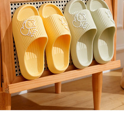 Summer Slippers Bathroom Platform Non-Slip Home Bear Cartoon Flip Flops Beach Women Slipper Sandals Slides Indoor Outdoor 2023