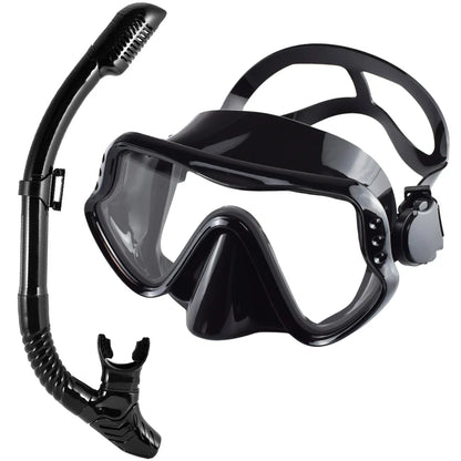 Dry Snorkel Set Diving Mask For Adults Tempered Glass Professional Panoramic Snorkeling Gear Swimming Training Snorkel Kit