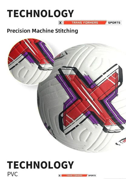 Soccer Ball Official Size 5 Three Layer Wear Rsistant Durable Soft PU Leather Seamless Football Team Match Group Train Game Play