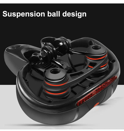 Hollow Breathable Bicycle Saddle Men Women MTB Road Bike Saddle Shock Absorbing Comfortable Big Butt Bike Seat Safety Warning