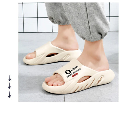 2024 New Men Massage Slippers Slides Indoor Outdoor Sandals Beach Casual Shoes Comfortable Sole Men's Slippers Big Size 38-47