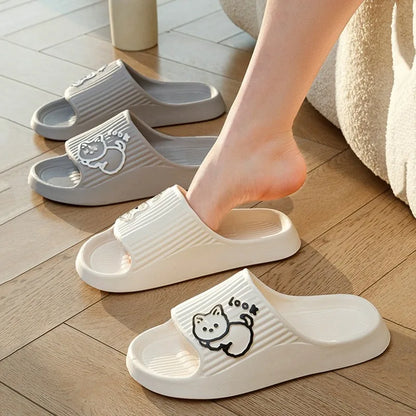 Summer Slippers Bathroom Platform Non-Slip Home Bear Cartoon Flip Flops Beach Women Slipper Sandals Slides Indoor Outdoor 2023