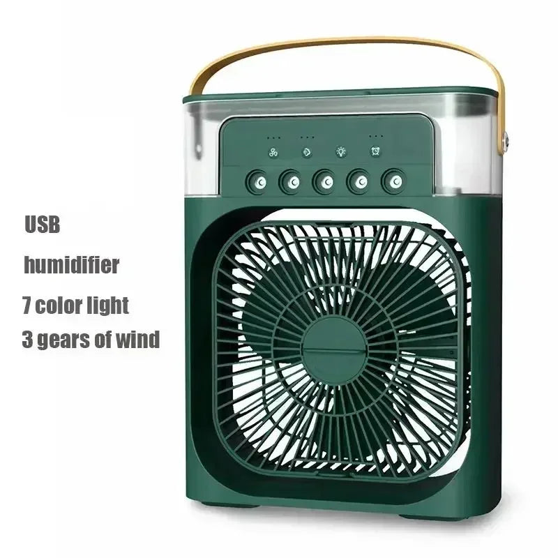 Portable Fan Air Conditioners USB Electric Fan LED Night Light Water Mist Fun 3 In 1 Air Humidifie For Home