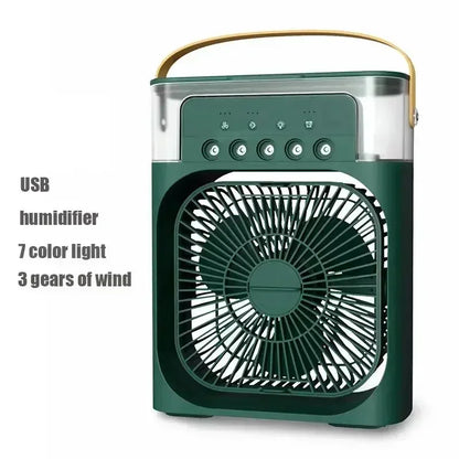 Portable Fan Air Conditioners USB Electric Fan LED Night Light Water Mist Fun 3 In 1 Air Humidifie For Home