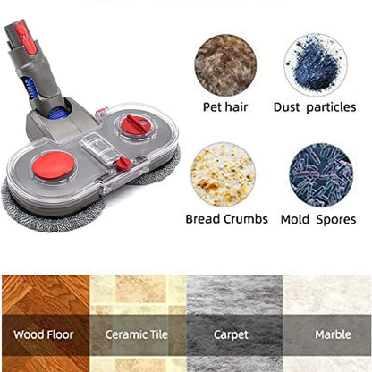 Electric Mop Head Kit For Dyson V7 V8 V10 V11 V15 Vacuum Cleaner Parts, Mop Attachment With Water Reservoir Cleaning Rag Cloth