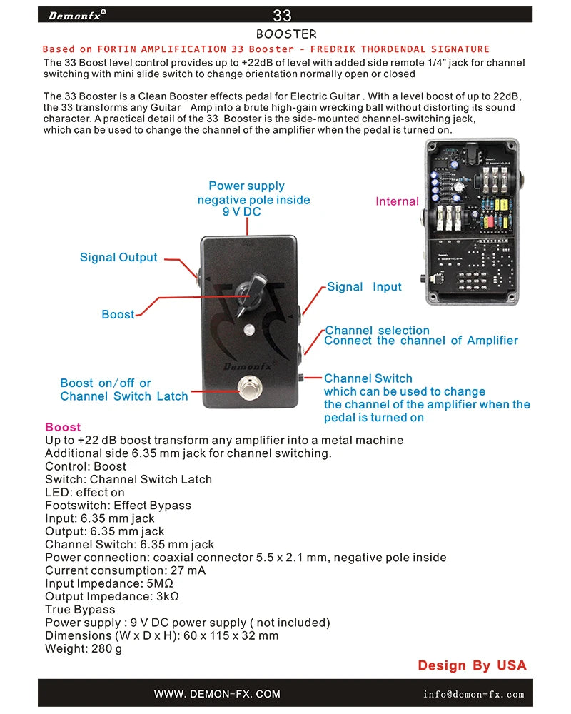 Demonfx High quality Guitar Effect Pedal Wah Distortion Overdrive Delay Reverb Compressor Booster Pedal