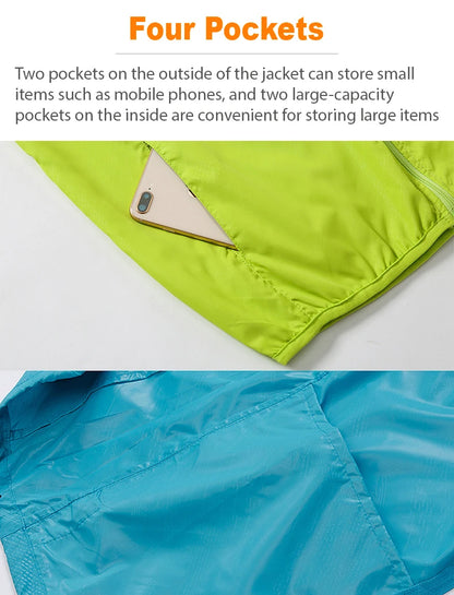 LNGXO Men Women Waterproof Hiking Jackets Sun Protection Windbreaker Camping Climbing Outdoor Rain Coat Unisex Portable Clothes