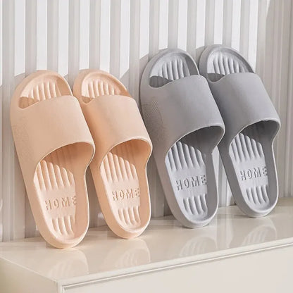 Soft Slippers Couples Home Outdoor Slipper Summer Women Bedroom Thick Bottom Shoes Beach Sandals Men Flip Flops Shower Shoes