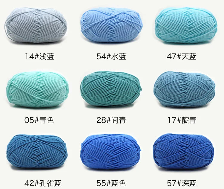 50g/Set 4ply Milk Cotton Knitting Wool Yarn Needlework Dyed Lanas For Crochet Craft Sweater Hat Dolls At Low Price